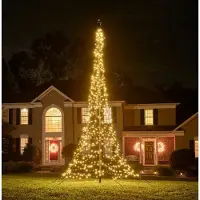 Fairybell Oct - Vlaggenmast kerstboom - 6 meter - Warm wit