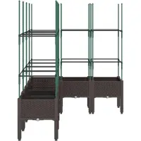vidaXL Plantenbak met latwerk 160x120x142,5 cm polypropeen bruin