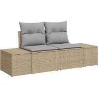 vidaXL Tuinbank Set 9 st Beige poly rattan