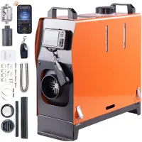 OEM Dieselverwarming - Universele autoverwarming - Benzine-luchtverwarming - met demper en afstandsbediening - 12V - 5KW LCD - Oranje