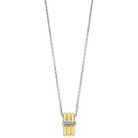 Ti sento Dames Ketting - 925 zilver - Zirkonia met geel verguld - Maat 42 - 34057ZY