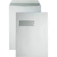 DULA C4 Enveloppen A4 formaat wit - Venster links - 229 x 324 mm - 25 stuks - Zelfklevend met plakstrip - 120 Gram -