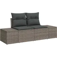 vidaXL Tuinbank Set 6 st Grijs Poly rattan