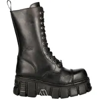 New rock unisex metalen zwarte techno bikerlaarzen - M-MILI211C-C1