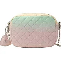 Mymo Schoudertas pasteelgeel / mintgroen / rosa