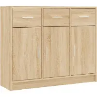 vidaXL Dressoir 91x28x75 cm bewerkt hout sonoma eikenkleurig