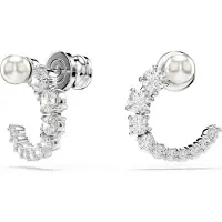 Swarovski Oorbellen 'Matrix' zilver / wit
