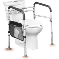 Vevor Toilet Veiligheidsleuning Staande Hulp Toilet 136 kg Toiletzitting met Antislip Handgrepen