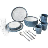 Brunner All Inclusive Serviesset 36 stuks, blauw/beige 2022 Kook- en serviessets