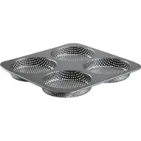 Westmark Burger Bun Bakvorm, voor 4 burgerbroodjes, Ø 12 cm elk, staal, antiaanbakbedekt, groot, antraciet, 32702260