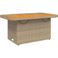 vidaXL Tuintafel 90x55x71 cm poly rattan en acaciahout beige