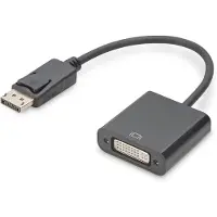 Digitus DB-340414-001-S DisplayPort-kabel DisplayPort / DVI Aansluitkabel DisplayPort-stekker, DVI-I 24+5-polige bus 0.15 m Zwart Afgeschermd (dubbel),