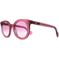 Moncler ML0015 75Z glanzend transparant fuxia roze gradiënt zonnebril