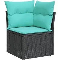 vidaXL 7-delige Loungeset met kussens poly rattan zwart