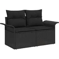 vidaXL Tuinbank Set 5 st Zwart poly rattan