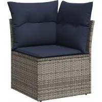 vidaXL 11-delige loungeset voor de tuin met kussens, grijs, kunststof vlechtwerk