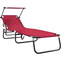 vidaXL Opvouwbare zonnebed Rood 190 x 57 x 81 cm oxford