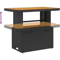 vidaXL 4-delige Tuinset met kussens poly rattan zwart