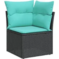 vidaXL 11-delige Loungeset met kussens poly rattan zwart