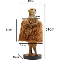 Kare Design tafellamp Animal Meerkat Fur, bruin / roest, Woon-/ Eetkamer, Kunststof, Design, tafellamp