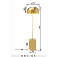 Kare Design vloerlamp Loungy, messing / goud, Woon-/ Eetkamer, metaal, Design, vloerlamp