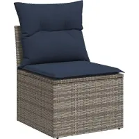 vidaXL 10-delige loungeset voor buiten, met kussens, grijs, kunststof vlechtwerk