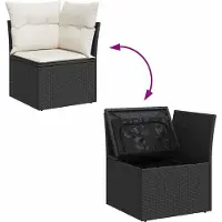 vidaXL Tuinbank Set 7 st 6-Aantal zitplaatsen Zwart en Crème