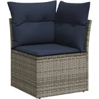 vidaXL 10-delige loungeset voor buiten, met kussens, grijs, kunststof vlechtwerk