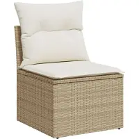 vidaXL Tuinbank Set 5 st Beige poly rattan