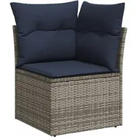vidaXL 8-delige loungeset voor de tuin met kussens, grijs, kunststof vlechtwerk