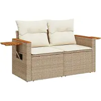 vidaXL Tuinbank Set 12 st 10-Aantal zitplaatsen Beige en Crème