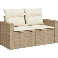 vidaXL Tuinbank Set 11 st Beige poly rattan