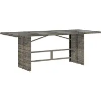 vidaXL 7-delige Tuinset met kussens poly rattan grijs