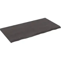 vidaXL Wastafelblad 120x60x(2-4) cm behandeld massief hout donkerbruin