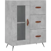 vidaXL Hoge kast 69,5x34x180 cm bewerkt hout betongrijs