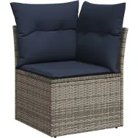 vidaXL 9-delige loungeset voor de tuin met kussens, grijs, kunststof vlechtwerk