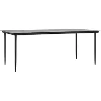 vidaXL Tuintafel 200x100x74cm staal en gehard glas zwart