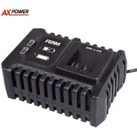 Ferm - AX-POWER - CDA1175 - Snellader - 20V - Li-ion - LED-indicatielichten - Voor - AX-Power - 4.0Ah accu - 2.0Ah accu - 1.5Ah accu - ook geschikt voor: - FX-Power - Super snellader - 4A