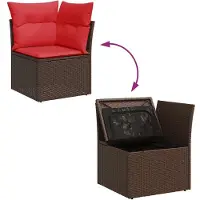 vidaXL 10-delige Loungeset met kussens poly rattan acacia bruin