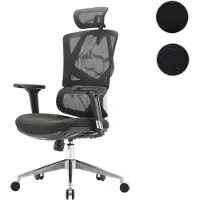 Sihoo bureaustoel, ergonomisch, met lendensteun, hoge rugleuning, 3D-armleuningen, bekleed, zwart