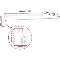vidaXL Uitschuifbare luifel Meerkleurig 450 × 300 cm Stof en Aluminium