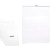 Rhodia Notitieblok - Schrijfblok - N18 - Gelijnd - A4 - 80g - wit - 80 vel - 5 stuks