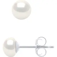ATELIERS SAINT GERMAIN Oorbellen - Zilver 925 en Echte Gecultiveerde Zoetwaterparels Knop 5-6 mm