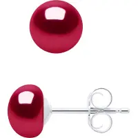 ATELIERS SAINT GERMAIN Oorbellen van Zilver 925 en Echte Cultuur Zoetwaterperlen Knop 6-7 mm