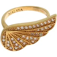 Nialaya Dames Heldere CZ Gouden 925 Zilveren Authentieke Ring