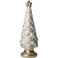 Intratuin Decoratieboom Silva Kerstboom Ster Goud / Wit D 9,5 H 28