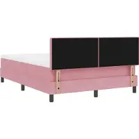 vidaXL LED Box Spring Bed met matras met LED Roze 140 x 200 cm Fluweel