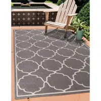 Muratap Berlin outdoor vloerkleed binnen en buiten laagpolig tapijt tuin licht grijs- 200 cm rond