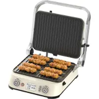 Media Evolution COOK-IT Retro Grill - 1800W - Afneembare Anti Aanbakplaten (PFAS-vrij) - Digitaal Display - Instelbare Temperatuur & Timer - Zweefsysteem - Cooltouch Handgreep - Vergrendelsysteem - Vetopvangbakje
