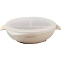Babyono Baby Ono Beige Siliconen Bord met Zuignap & Deksel